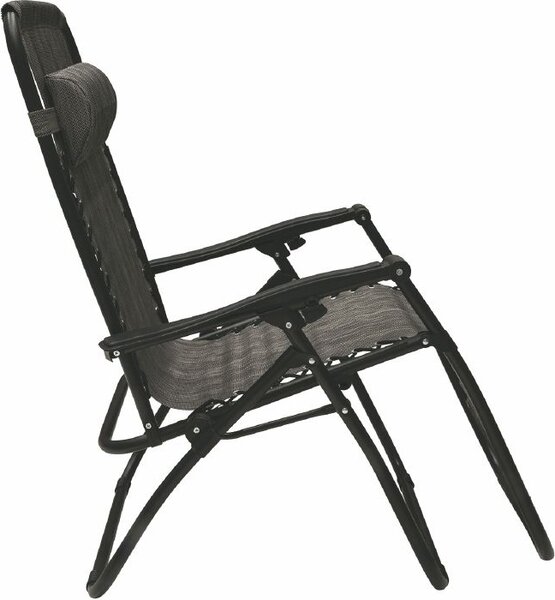 Galileo Sdraio da Giardino Pieghevole con Poggiagambe Cuscino Poggiatesta Schienale Reclinabile in Metallo/Tessuto Dimensioni 65x90x108 cm colore N