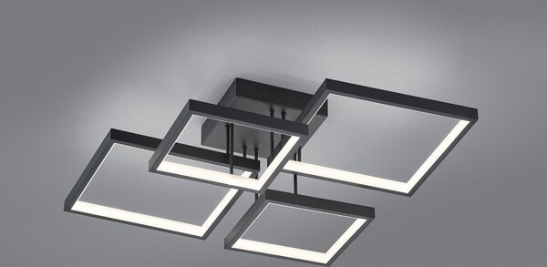 Plafoniera LED, dimmerabile, alluminio spazzolato, SORRENTO