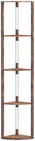 HOMCOM Lampada da terra LED dimmerabile con scaffali, Marrone rustico | Aosom Italy