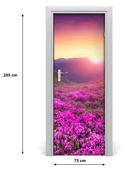 Adesivo per porta Montagne di rododendro 75x205 cm