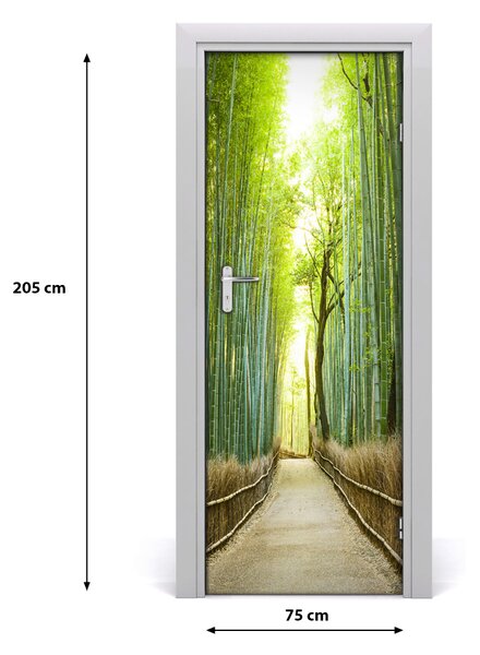 Poster adesivo per porta Foresta di bamboo 75x205 cm