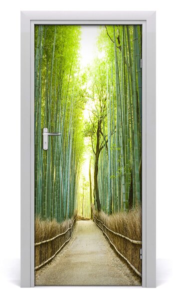 Poster adesivo per porta Foresta di bamboo 75x205 cm
