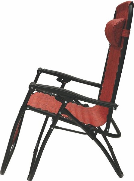 Galileo Sdraio da Giardino Pieghevole con Poggiagambe Cuscino Poggiatesta Schienale Reclinabile in Metallo/Tessuto Dimensioni 65x90x108 cm colore R