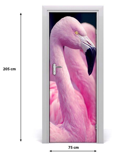Adesivo per porta interna Fenicotteri 75x205 cm