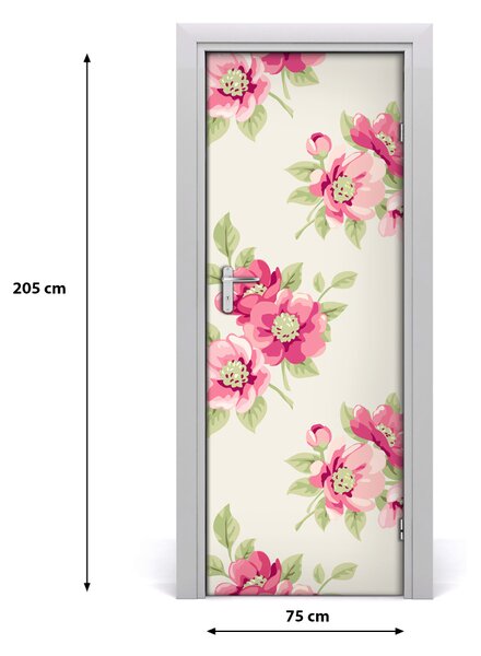 Adesivo per porta Fiori rosa 75x205 cm