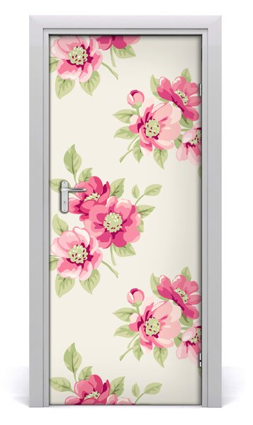 Adesivo per porta Fiori rosa 75x205 cm