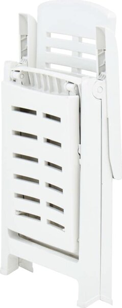 IPAE PROGARDEN Sdraio da Giardino Pieghevole con Poggiagambe Schienale Reclinabile in Polipropilene Dimensioni 109x60x108 cm colore Bianco