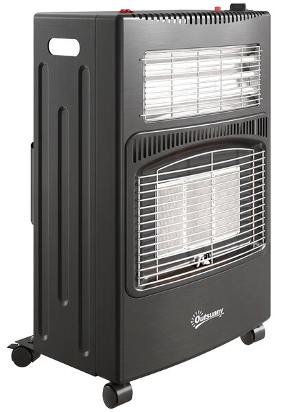 Outsunny Stufa a Gas Portatile Pieghevole da 4.2kW Nero | Aosom Italy