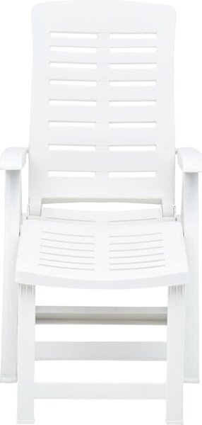 IPAE PROGARDEN Sdraio da Giardino Pieghevole con Poggiagambe Schienale Reclinabile in Polipropilene Dimensioni 109x60x108 cm colore Bianco