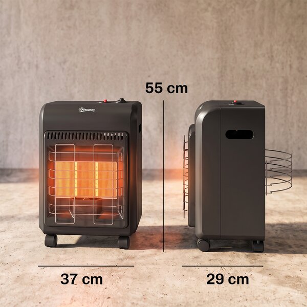 Outsunny Stufa a Gas Portatile 4.2kW con 3 Livelli di Calore, Nera | Aosom Italy