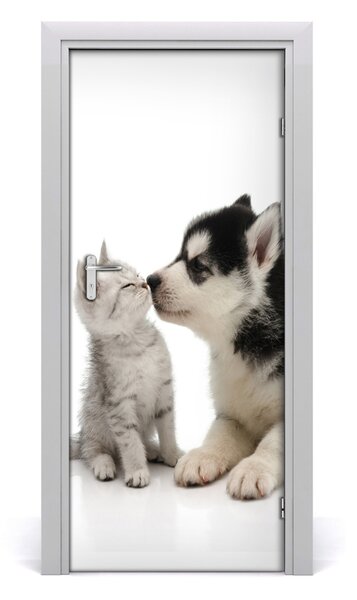 Sticker porta Cane e gatto 75x205 cm