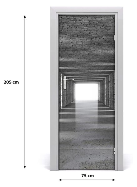 Sticker porta Tunnel di mattoni 75x205 cm