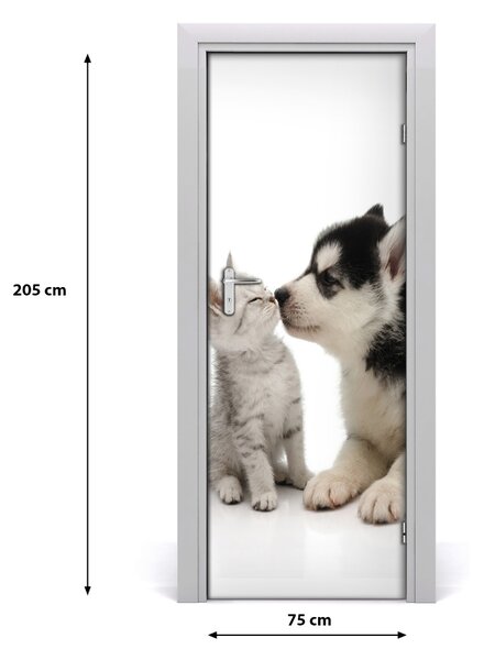 Sticker porta Cane e gatto 75x205 cm