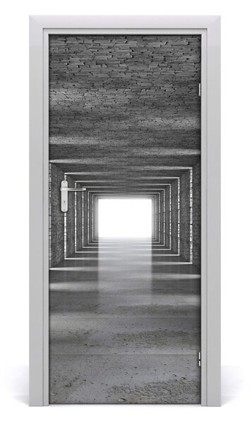 Sticker porta Tunnel di mattoni 75x205 cm