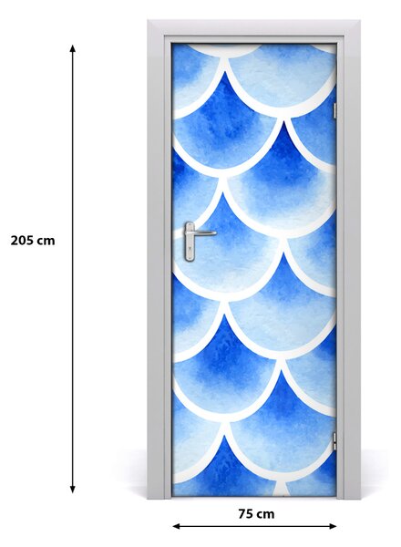 Sticker porta Squame di pesce 75x205 cm