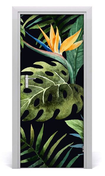 Poster adesivo per porta Pattern hawaiano 75x205 cm