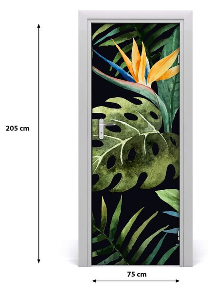 Poster adesivo per porta Pattern hawaiano 75x205 cm