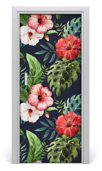 Poster adesivo per porta Pattern hawaiano 75x205 cm