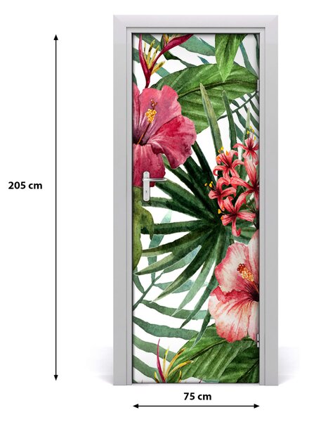 Sticker porta Pattern hawaiano 75x205 cm