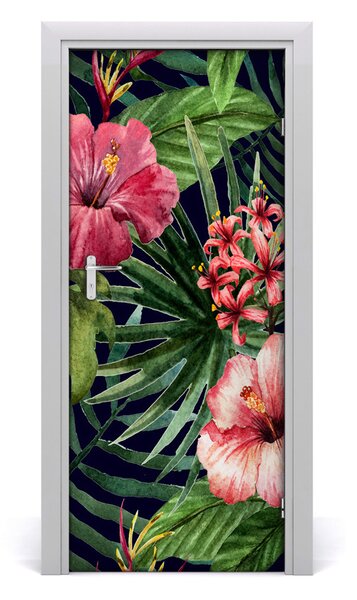 Adesivo per porta interna Pattern hawaiano 75x205 cm