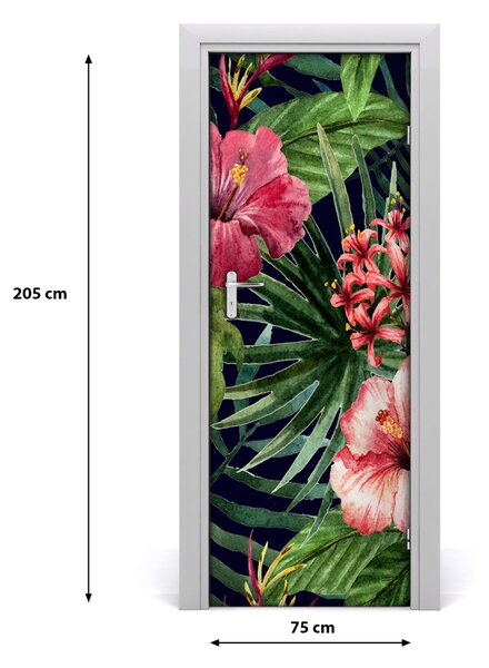 Adesivo per porta interna Pattern hawaiano 75x205 cm