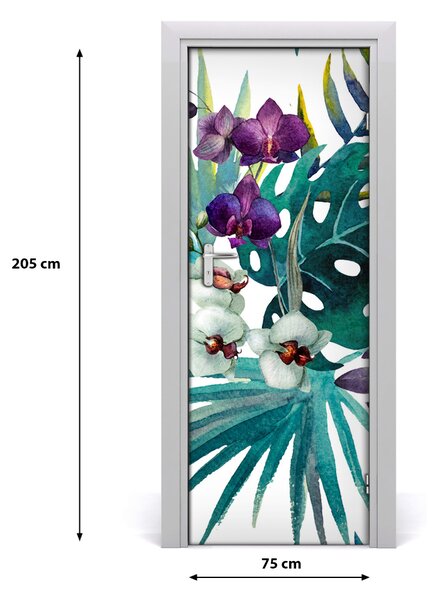Adesivo per porta Pattern hawaiano 75x205 cm
