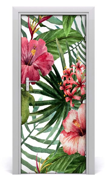 Sticker porta Pattern hawaiano 75x205 cm