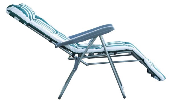VivaGarden Sdraio da Giardino Pieghevole Imbottita con Poggiagambe Schienale Reclinabile Set 2 Sdraio in Acciaio/Poliestere Dimensioni 60x73x102 cm