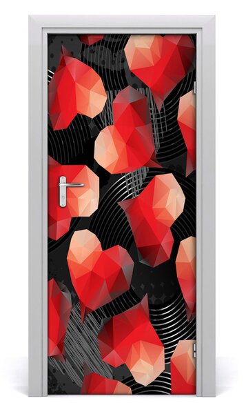 Adesivo per porta Cuori geometrici 75x205 cm