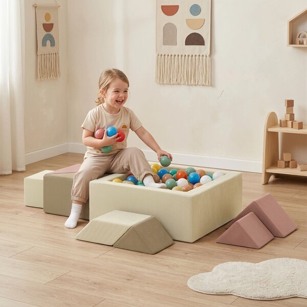 AIYAPLAY Percorso motricità per bambini da 9 pezzi con piscina per palline, Multicolore | Aosom Italy