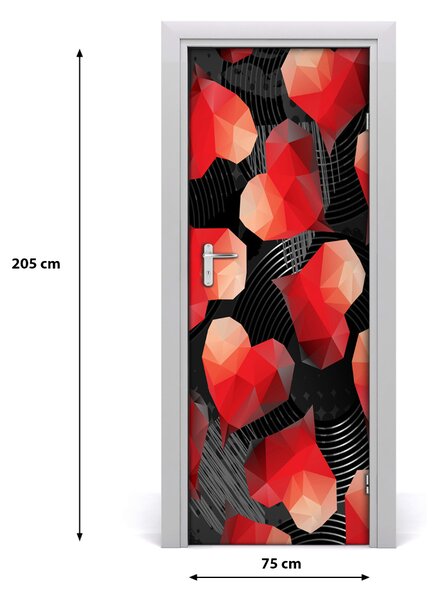 Adesivo per porta Cuori geometrici 75x205 cm
