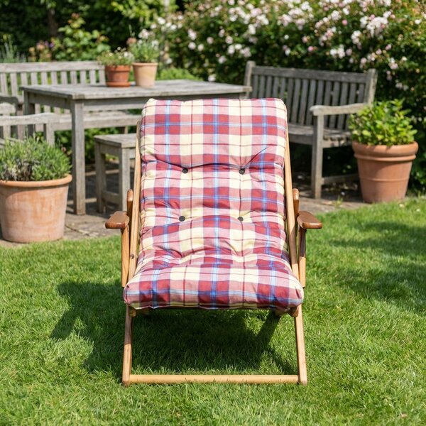 VivaGarden Sdraio da Giardino Pieghevole Imbottita in Legno/Cotone Dimensioni 84x60x100 cm colore Rosso - Orso