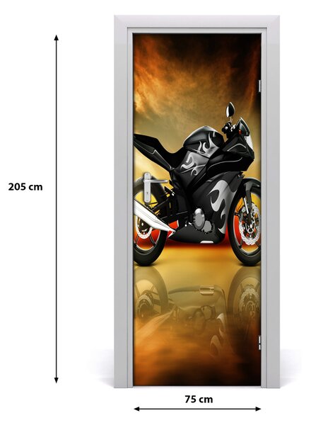 Adesivo per porta interna Motocicletta sportiva 75x205 cm