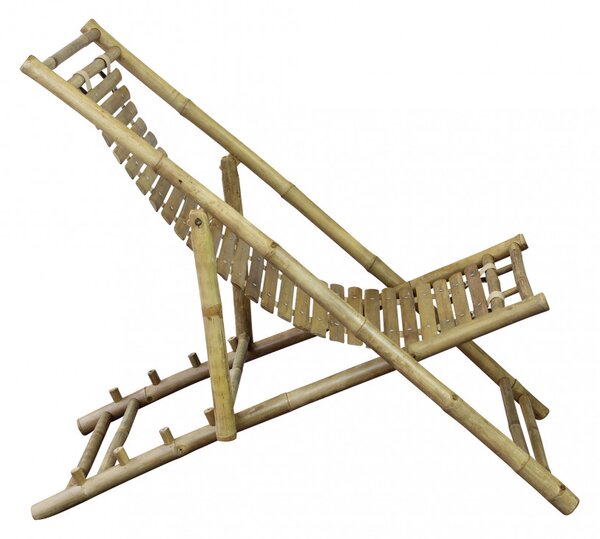 VivaGarden Sdraio da Giardino Pieghevole in Bamboo Dimensioni 117x60x68 cm colore Naturale