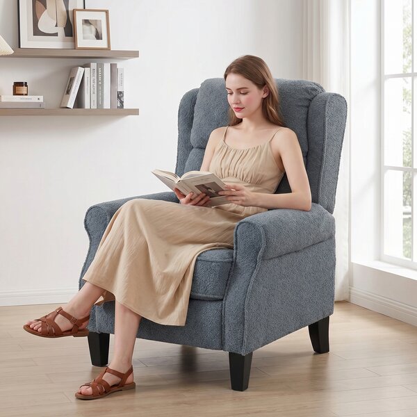 HOMCOM Poltrona relax reclinabile effetto peluche con poggiapiedi, Grigio | Aosom Italy