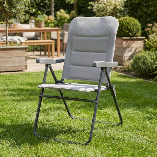 Brunner Sdraio da Giardino Pieghevole in Tessuto Dimensioni 47x41x122 cm colore Grigio Chiaro - Skye