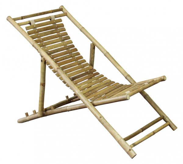 VivaGarden Sdraio da Giardino Pieghevole in Bamboo Dimensioni 117x60x68 cm colore Naturale