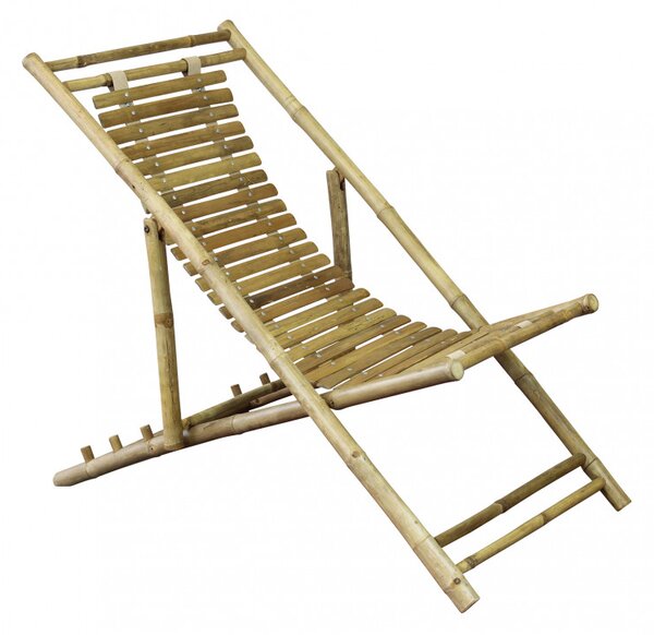 VivaGarden Sdraio da Giardino Pieghevole in Bamboo Dimensioni 117x60x68 cm colore Naturale