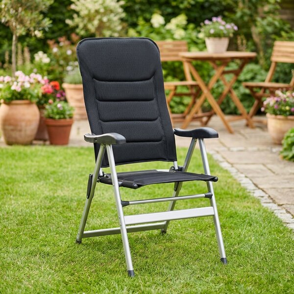 VivaGarden Sdraio da Giardino Pieghevole in Alluminio/Tessuto Dimensioni 76x57x118 cm colore Grigio Scuro - Sardegna