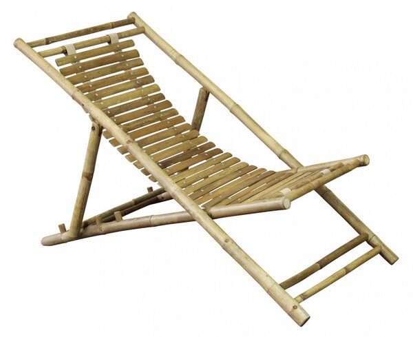 VivaGarden Sdraio da Giardino Pieghevole in Bamboo Dimensioni 117x60x68 cm colore Naturale