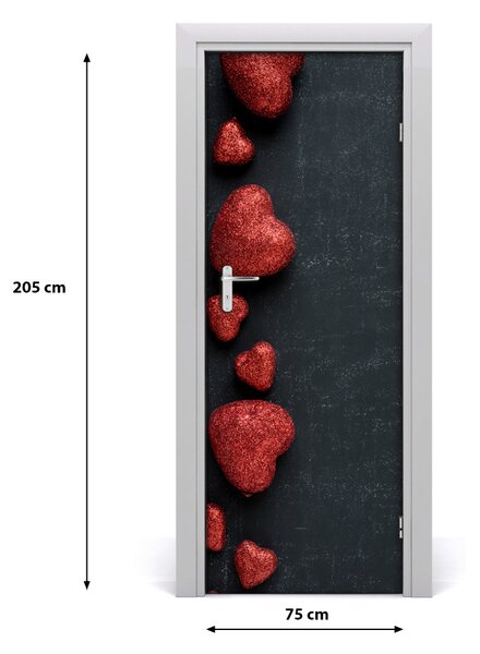 Sticker porta Cuori sul tabellone 75x205 cm