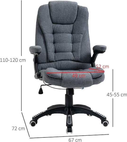 Icon Space Sedia da Ufficio con Ruote Braccioli e Poggiatesta in Tessuto colore Grigio