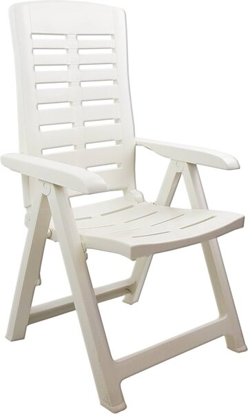 IPAE PROGARDEN Sdraio da Giardino Pieghevole Schienale Reclinabile in Resina colore Bianco - Yuma