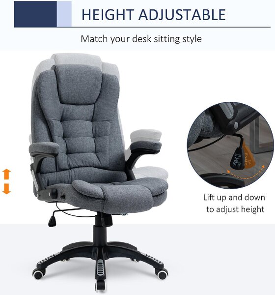 Icon Space Sedia da Ufficio con Ruote Braccioli e Poggiatesta in Tessuto colore Grigio