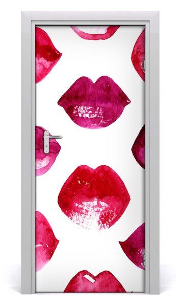 Adesivo per porta interna labbra rosse 75x205 cm
