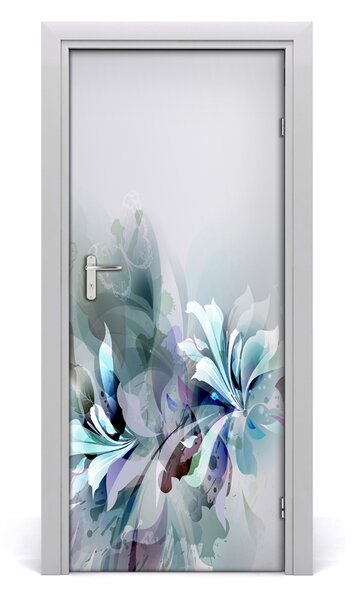 Adesivo per porta interna Fiori astratti 75x205 cm
