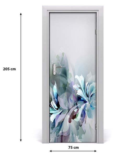 Adesivo per porta interna Fiori astratti 75x205 cm