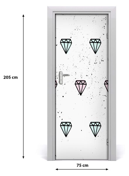 Poster adesivo per porta Diamanti a casa 75x205 cm
