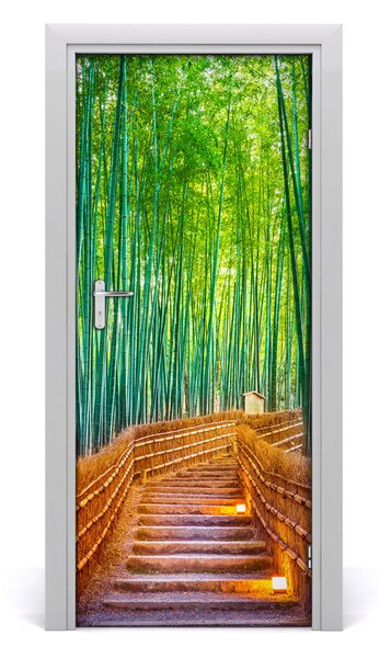 Adesivo per porta interna Foresta di bamboo 75x205 cm