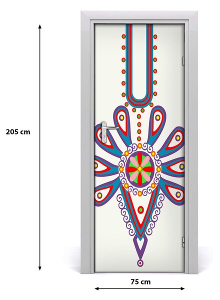 Poster adesivo per porta Pattern folk polacco 75x205 cm
